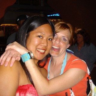 Two Friends Celebrating a Night Out Together
