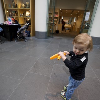Toddler with Toy at Asian Art Museum