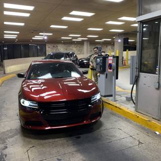 Red Sports Car in San Antonio Parking Garage