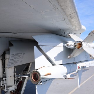 Air-to-Air Missiles on Military Fighter Aircraft Wing