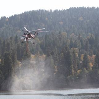 Helicopter Firefighting Over a Lake