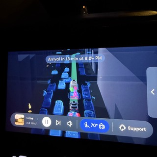 Navigation Display Showing Traffic on Night Drive
