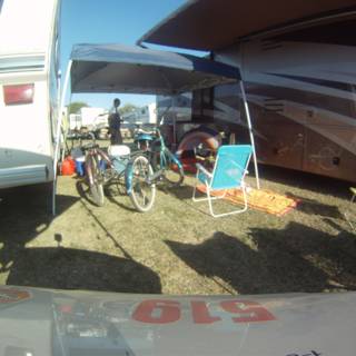 Bike and Tent in the Open Field