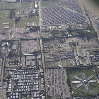 Aerial View of Massive Parking Lot