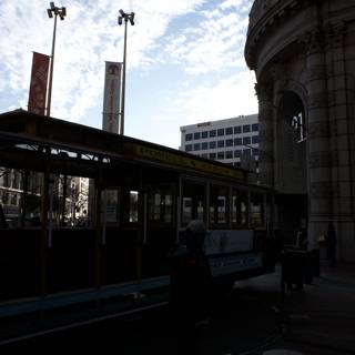 Trolley Car Parked in Urban Metropolis