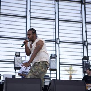 Pharoahe Monch Performs at Coachella in Camouflage Pants