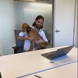 Man and Dog at Work