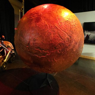 Illuminated Mars Globe Model at Space Center