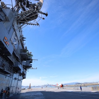 Aircraft Carrier Island and Flight Deck View