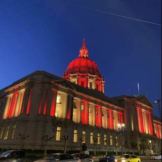 San Francisco City Hall Shines in Red