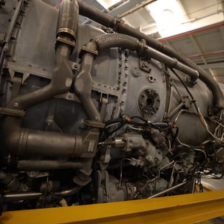 Industrial Diesel Engine in USS Hornet Engine Room