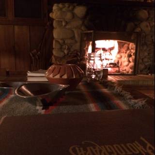 Cozy Reading by the Fireplace