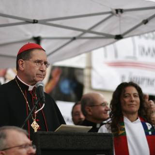 Bishop Roger Mahony Speaking at a Ceremony