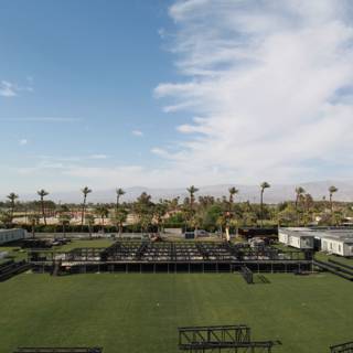 Aerial View of Coachella's Weekend 2 Grass Field Stage