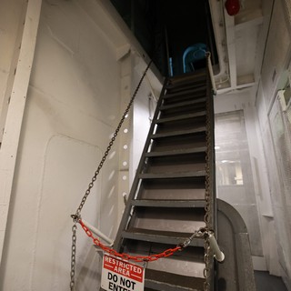 Restricted Access Stairway on USS Hornet Aircraft Carrier