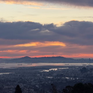 Golden Sunset Over San Francisco Bay from Berkeley Hills