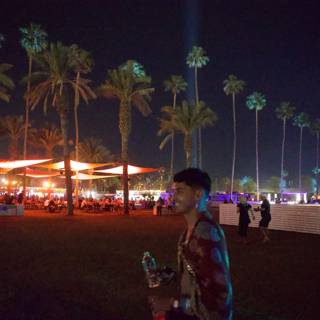 Night Vibes at Coachella 2024: Palms and Illuminated Tents