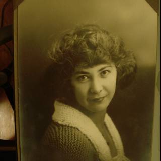 Vintage Portrait of a Woman with Curly Hair