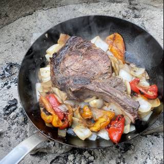 Sizzling Mutton Steak on the Grill