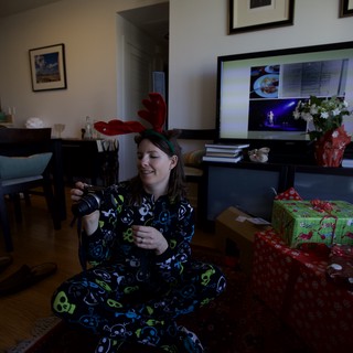 Christmas Morning Joy in Reindeer Pajamas