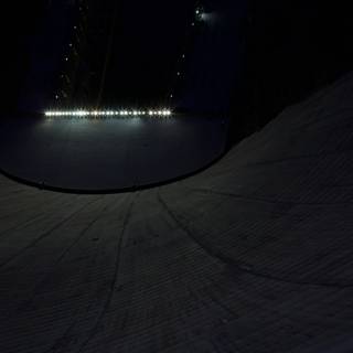 Illuminated Ski Jump in Nighttime Splendor