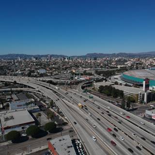 Freeway and City from Above