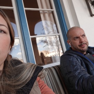 Selfie Portrait of Two Friends Relaxing