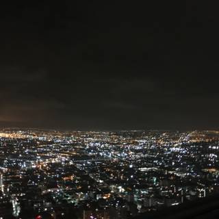 Aerial view of the Los Angeles cityscape at night