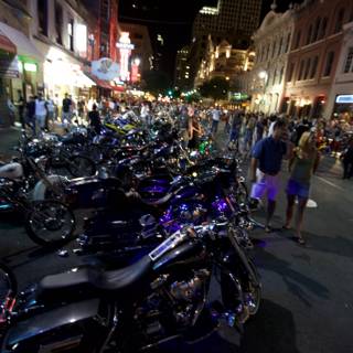 Nighttime Motorcycle Gathering