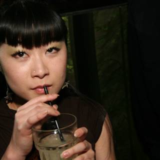 Miyuki Y enjoying a drink with friends
