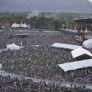 Coachella Concertgoers Enjoying the Outdoor Haze