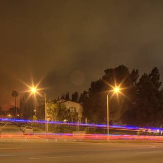 Night Drive on the Busy Roadway
