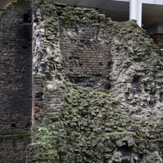 Ancient Roman Wall Ruins in Modern London Building