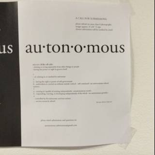 Autonomous Exhibition Poster