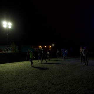 Night Soccer Match Under the Stadium Lights