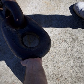 Chain Link and Shadow on the USS Hornet Deck