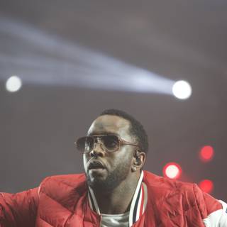 Red Jacket and Sunglasses On Stage