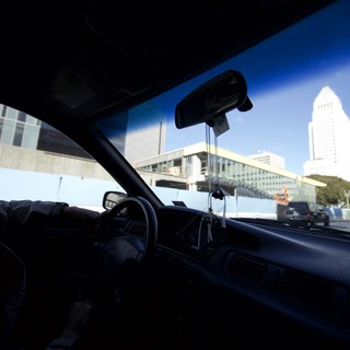 Driving Through Downtown Los Angeles City Hall
