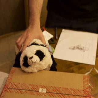 Man and His Stuffed Panda
