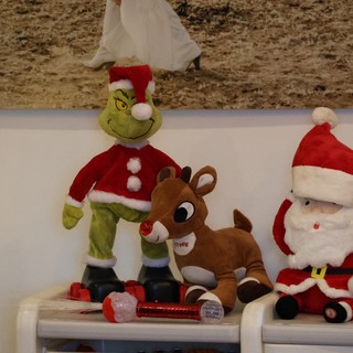 Whimsical Christmas Display with Grinch and Holiday Characters