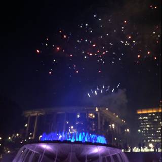 Sparkling Fireworks and Glistening Water of the Civic Center Mall