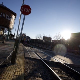 Sunset at Railyard District Train Crossing