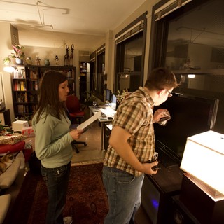 Holiday Gift Exchange in a Cozy Urban Apartment