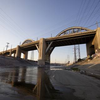 Graffiti-Adorned Overpass over LA River