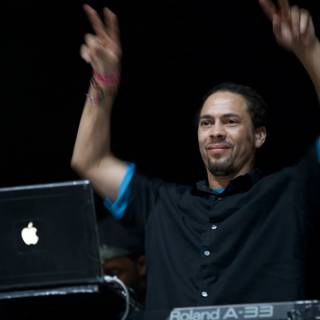 Entertainer Roni Size Performing with Laptop at Coachella 2009