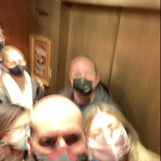 Elevator Selfie with Masks
