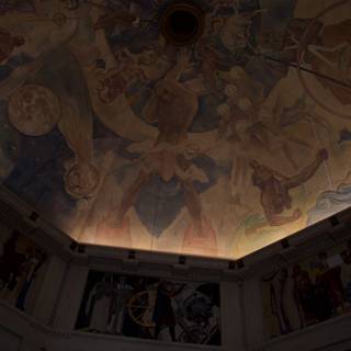 Ceiling Painting in Church featuring Euripides, Tamara de Lempicka, and Alphonse Mucha