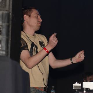 DJ Set with Tan Shirt