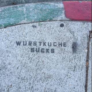 Anti-Wurstkuche Sign on LA Sidewalk