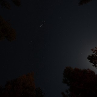 Meteor Streak Over Mt. Lassen Volcanic National Park